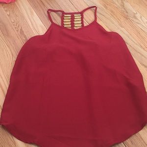 Red tank top with gold details